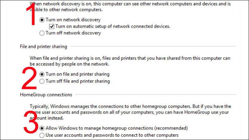 Đánh dấu vào các tùy chọn Đánh dấu vào các tùy chọn
